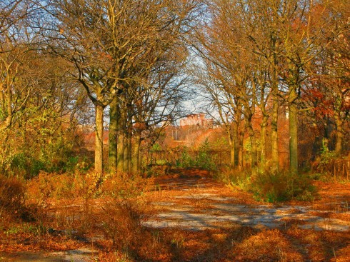 Ruined esplanade from a distance