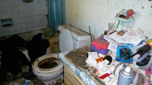 The bathroom, in hoardier times