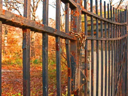 Close-up of gates