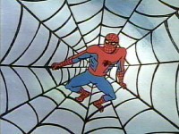 Spider-Man, Spider-Man/Does whatever a spider can/Spins a web any size/Catches thieves just like flies/Look out/Here comes the Spider-Man/Is he strong?/Listen bud/He's got radioactive blood/Can he swing from a thread/Take a look overhead/Hey there/There goes the Spider-Man/In the chill of night/At the scene of a crime/Like a streak of light/He arrives just in time/Spider-Man, Spider-Man/Friendly neighborhood Spider-Man/Wealth and fame/He's ignored/Action is his reward/To him life is a great big bang up/Whenever there's a hang up/You'll find the Spider-Man