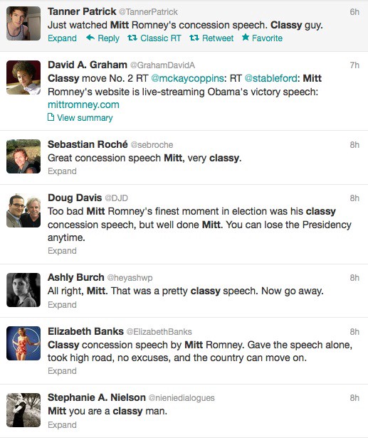 Hey that Romney, he's all class!