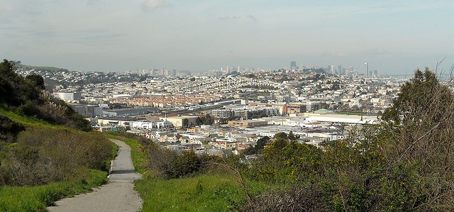 You can see downtown SF from the waterfront here because of what you cannot see: Constant fog.