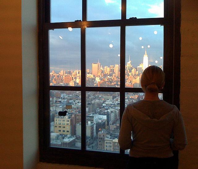 The view up from 32 Avenue of the Americas